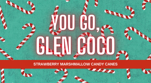 You Go, Glen Coco - Strawberry Marshmallow Candy Canes - Soy Wax Candle Jar