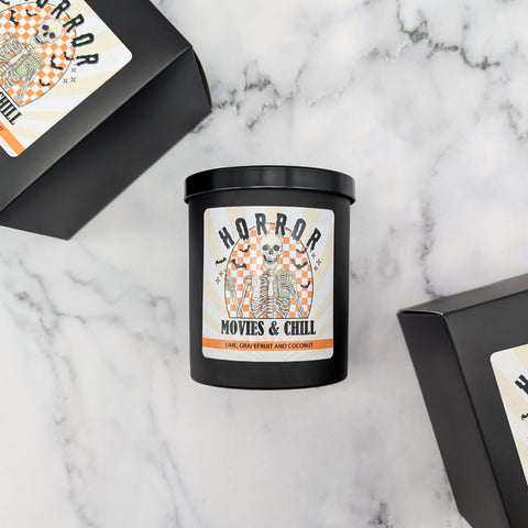 Horror Movies and Chill - Lime, Grapefruit and Coconut - XL Size Soy Wax Candle